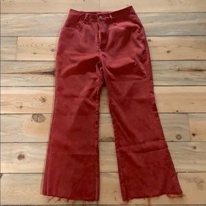High waisted cropped corduroy capris